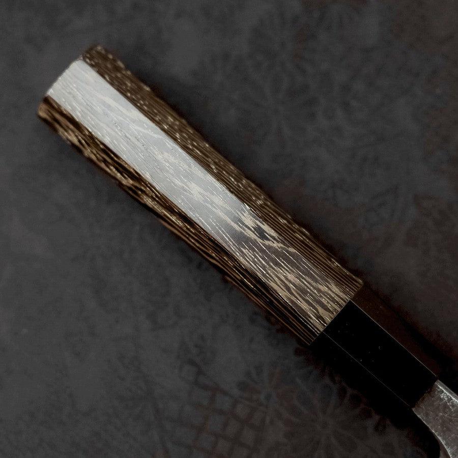 Kiritsuke Deba Blue Steel #2 Kurouchi Büffelhorn und Wenge Griff 180mm - Image 6