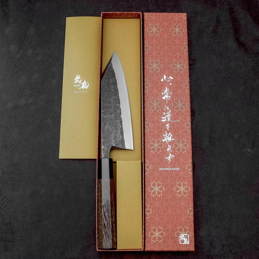 Kiritsuke Deba Blue Steel #2 Kurouchi Büffelhorn und Wenge Griff 180mm - Image 8