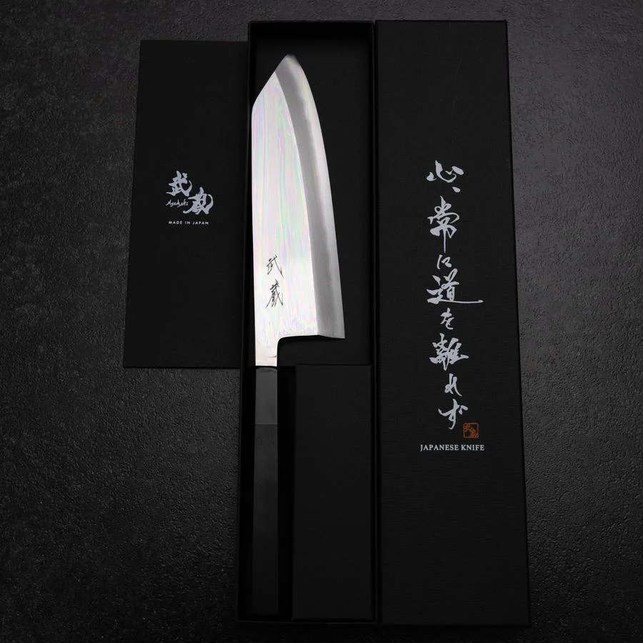 Kiritsuke Deba Silver Steel #3 Kagami Büffelhorn und Ebenholz Griff 180mm - Image 8