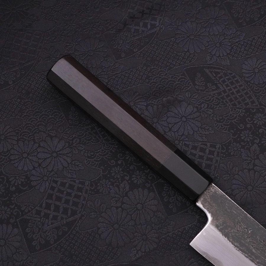Kiritsuke Blue Steel #1 Kurouchi Suminagashi Büffelhorn und Ebenholz Griff 200mm - Image 6