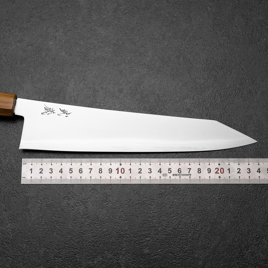 Kiritsuke Gyuto Blue Steel #2 Poliert Olivenholz Griff 240mm - Image 7