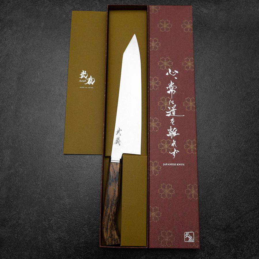 Kiritsuke Gyuto SG-2 Damast Westlicher Goldener Ebenholz Griff 210mm - Image 8