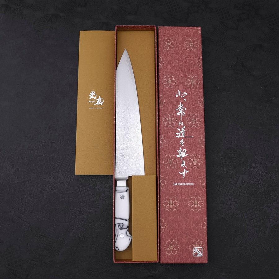 Kiritsuke Gyuto SG-2 Damast Weißer Griff 240mm - Image 8