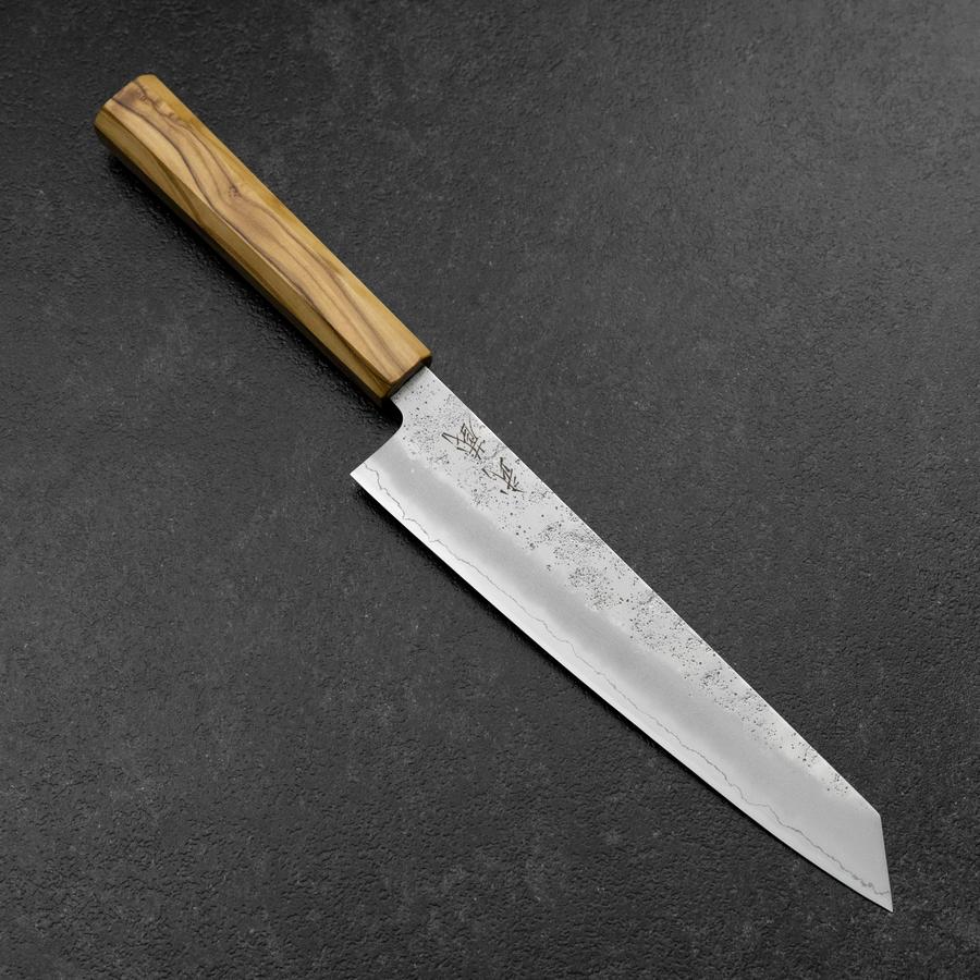 Kiritsuke Gyuto Silver Steel #3 Nashiji Olivenholz Griff 205mm