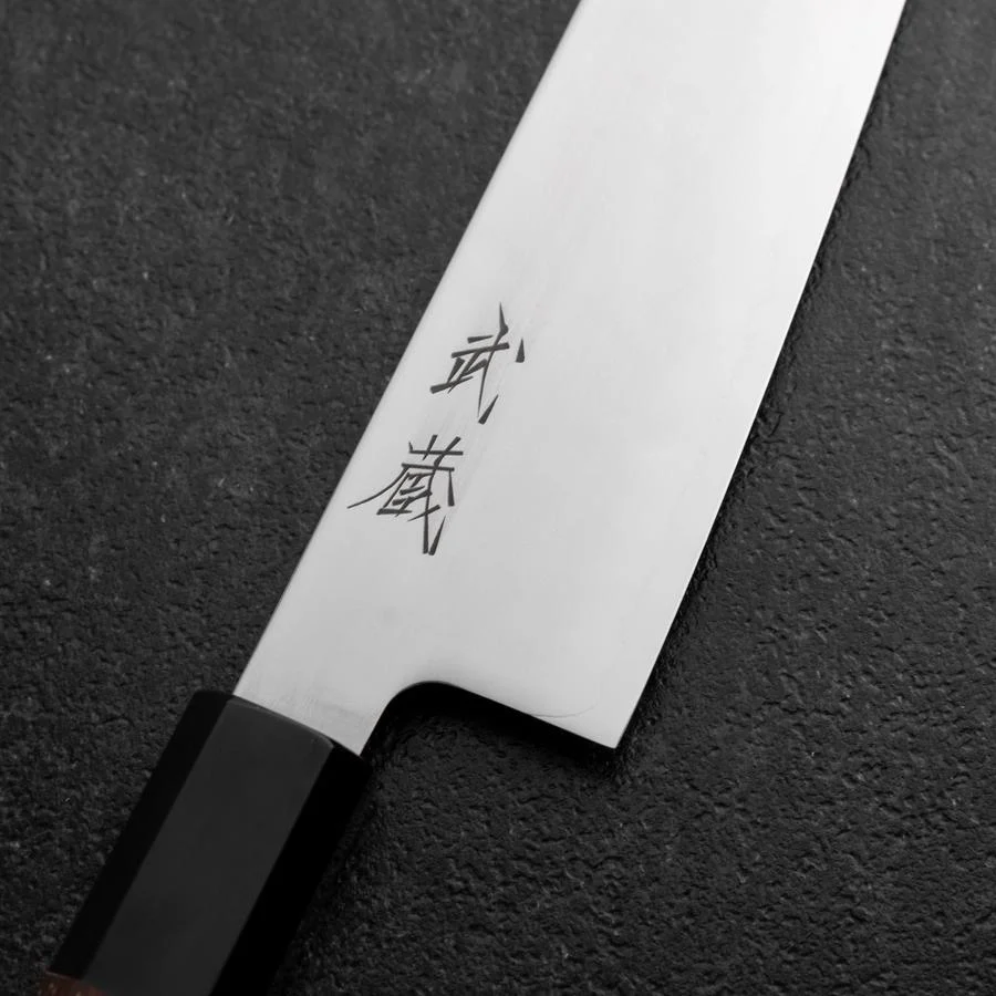 Kiritsuke Gyuto SLD Kagami Büffelhorn und Walnussholz Griff 205mm - Image 3
