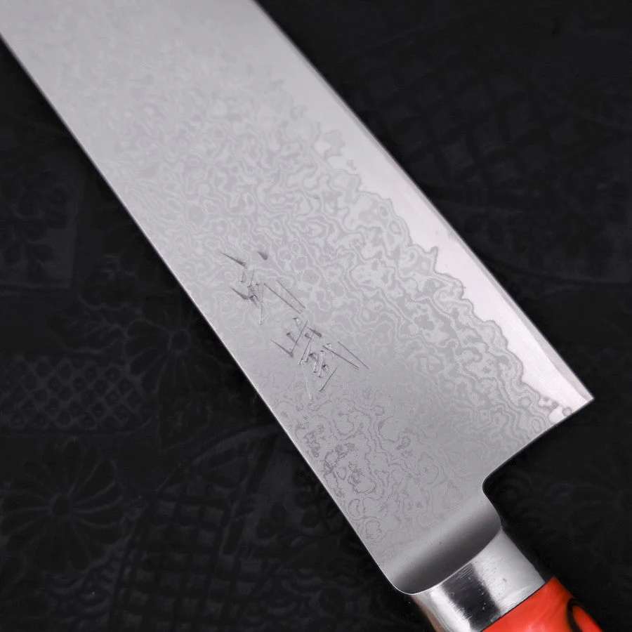 Kiritsuke VG-10 Damast Blaues Marmorierter Epoxidharz Griff 210mm - Image 3