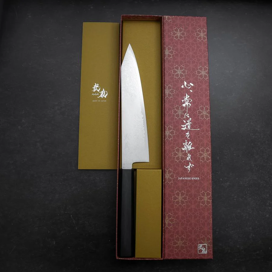 Kiritsuke Gyuto VG-10 Damast Dunkelblauer Urushi Griff 210mm - Image 8