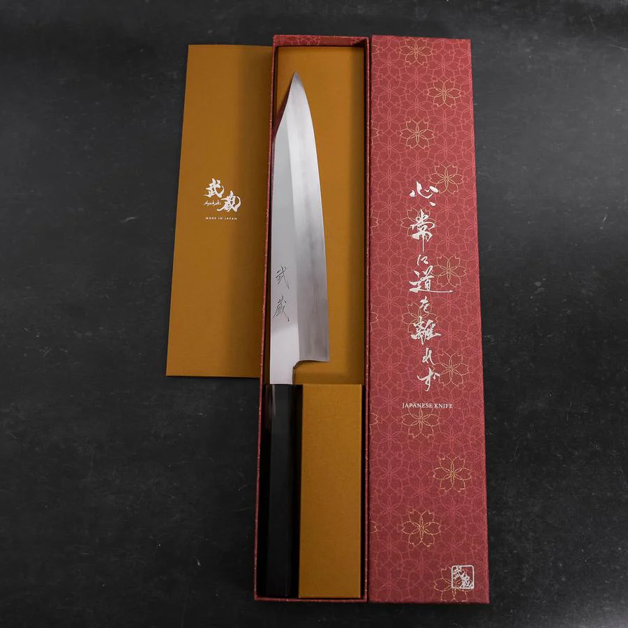Kiritsuke Gyuto VG-10 Kagami Büffelhorn und Ebenholz Griff 240mm - Image 8