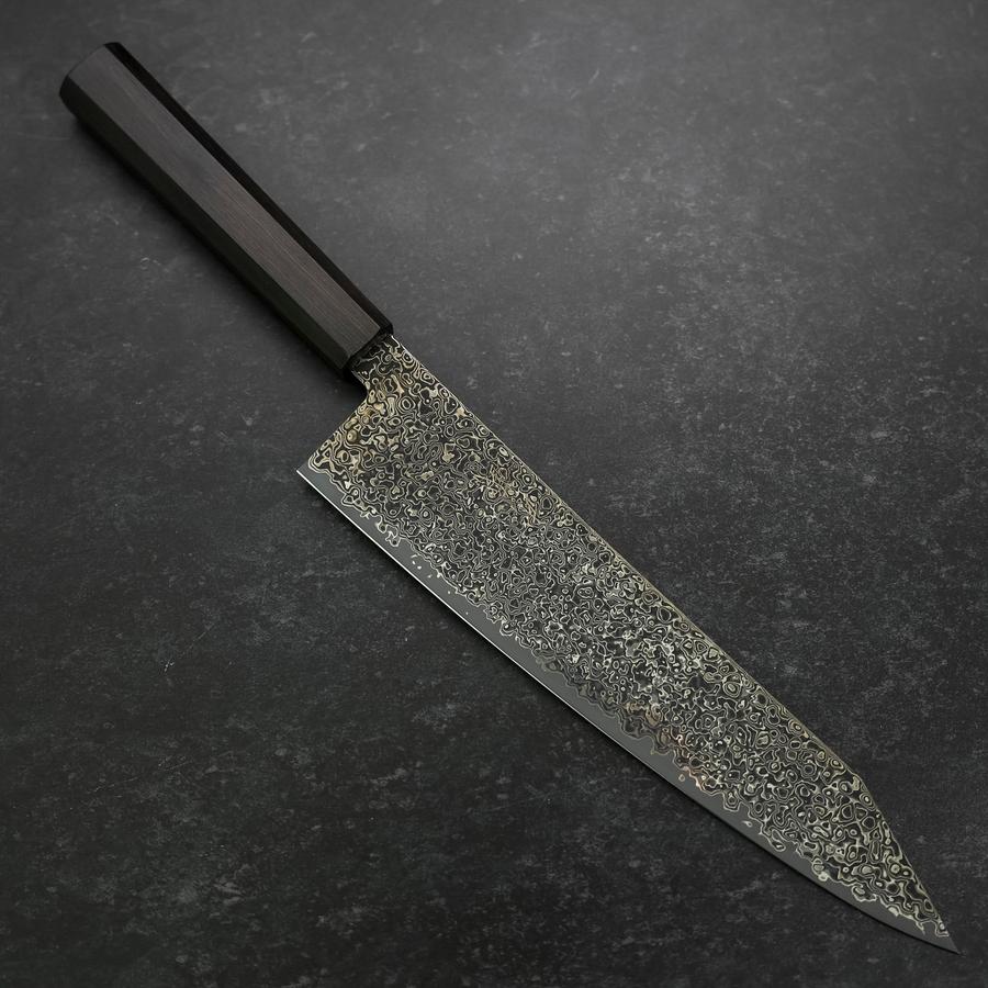 Kiritsuke VG-10 Kurozome Damast Büffelhorn und Ebenholz Griff 240mm