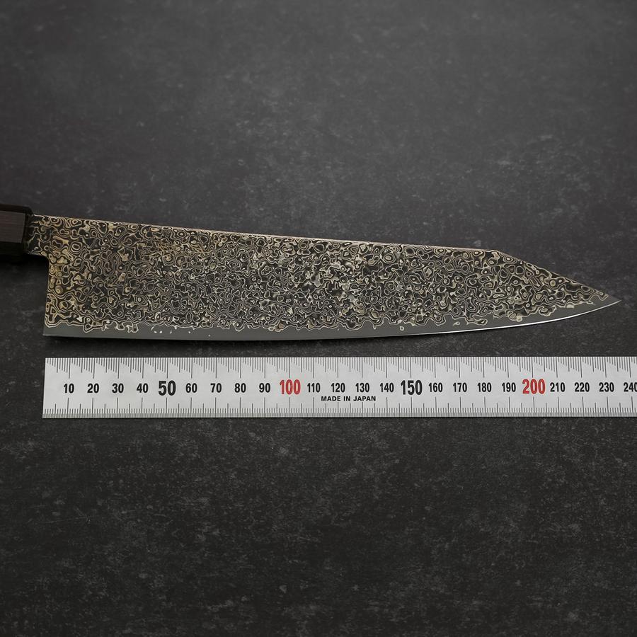 Kiritsuke VG-10 Kurozome Damast Büffelhorn und Ebenholz Griff 240mm - Image 7