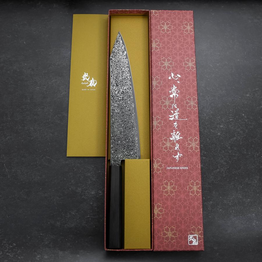 Kiritsuke VG-10 Kurozome Damast Büffelhorn und Ebenholz Griff 240mm - Image 8