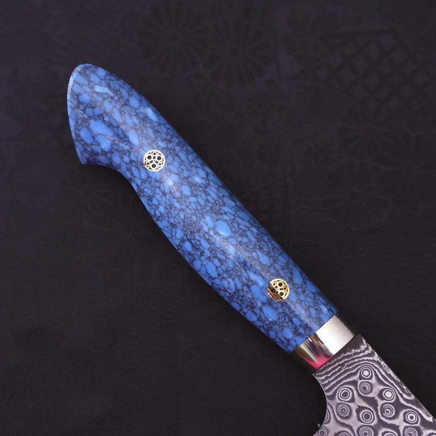Kiritsuke Nakiri SG-2 Damast Blauer Türkis Griff 170mm - Image 6