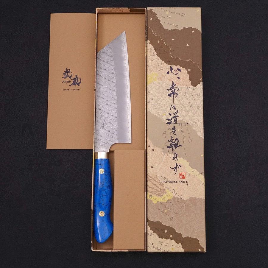 Kiritsuke Nakiri SG-2 Tsuchime Blauer Türkis Griff 170mm - Image 8