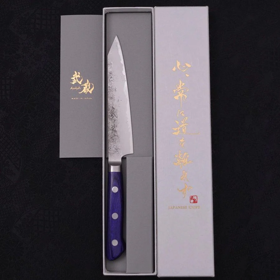 Kiritsuke Petty Edelstahlummantelung Blue Steel #2 Nashiji Westlicher Griff 135mm - Image 8