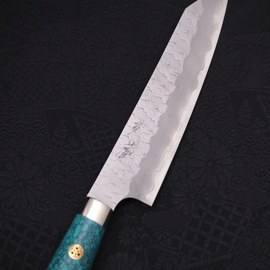 Kiritsuke Petty SG-2 Tsuchime Grüner Türkis Griff 150mm - Image 3
