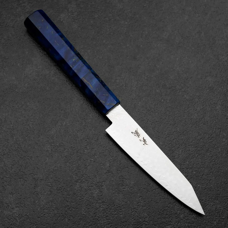 Kiritsuke Petty VG-10 Damast Blauer Birkenholz Griff 120mm