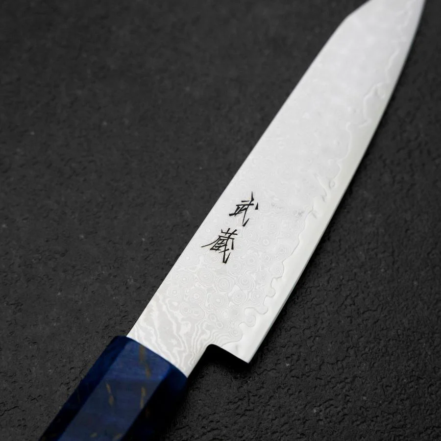 Kiritsuke Petty VG-10 Damast Blauer Birkenholz Griff 120mm - Image 3