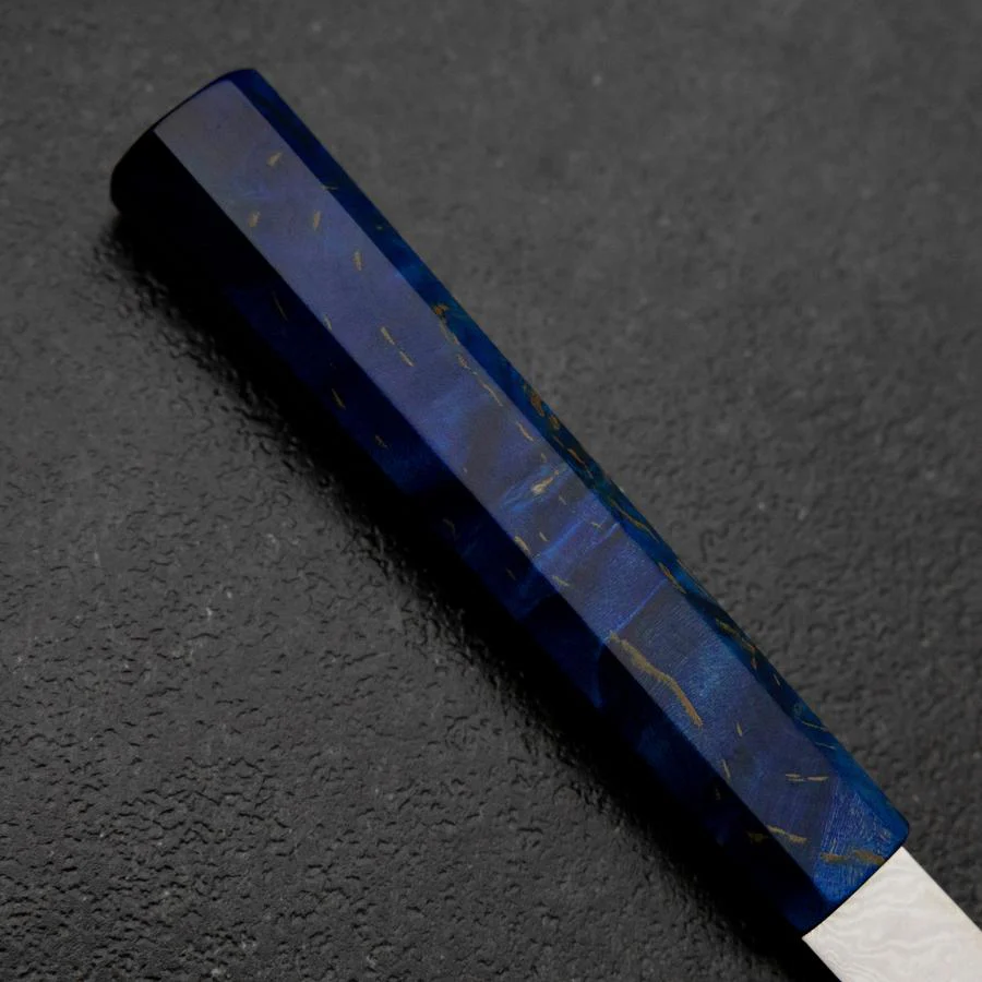 Kiritsuke Petty VG-10 Damast Blauer Birkenholz Griff 120mm - Image 6