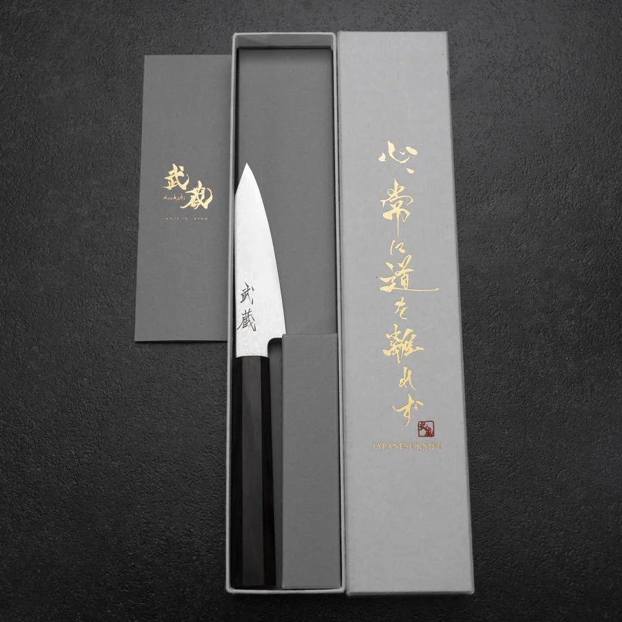 Kiritsuke Petty VG-10 Damast Ebenholz Griff 100mm - Image 8