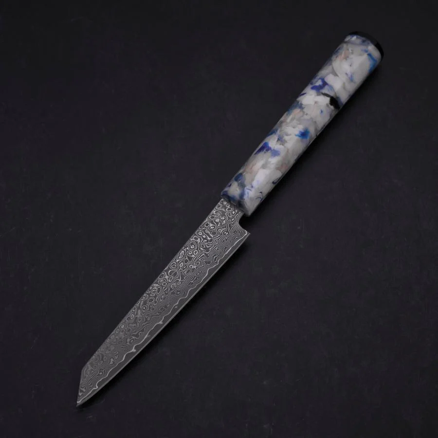 Kiritsuke Petty VG-10 Damast Blau-Weißer-Mix Ozeanplastik Griff 130mm - Image 2