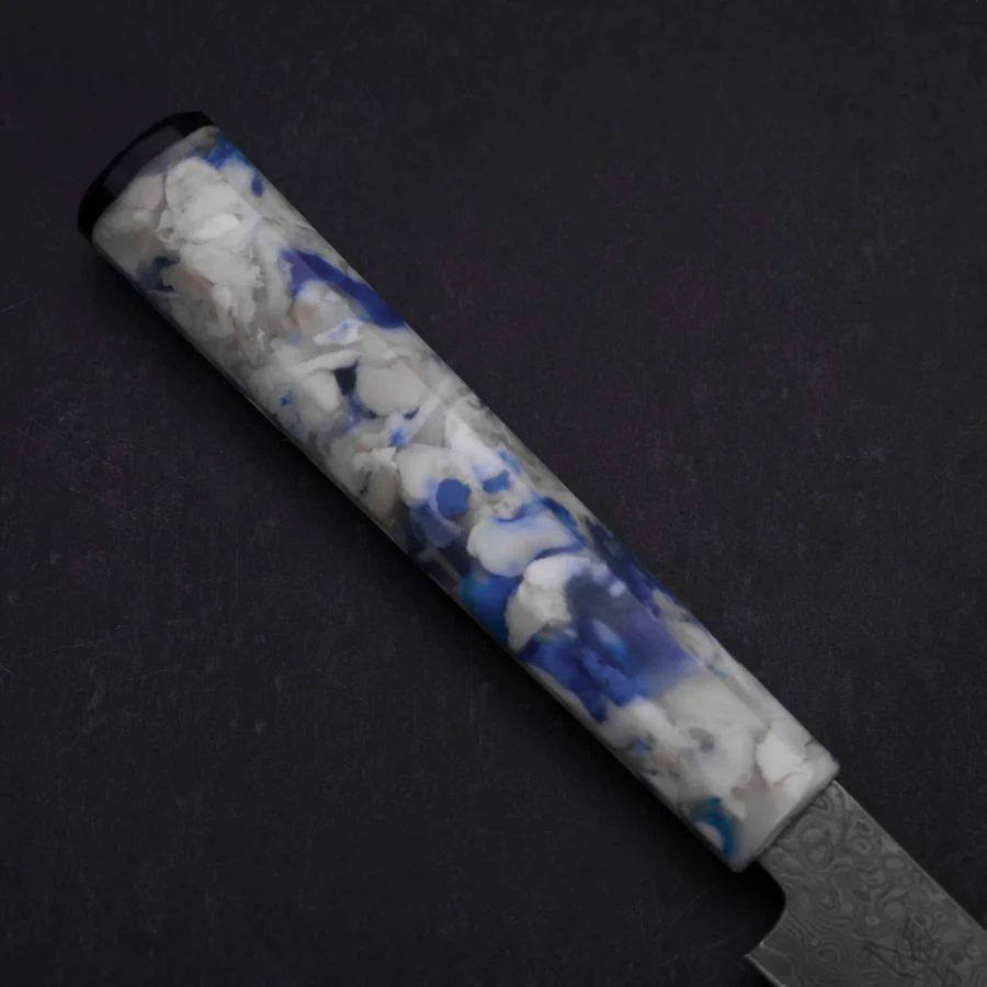 Kiritsuke Petty VG-10 Damast Blau-Weißer-Mix Ozeanplastik Griff 130mm - Image 6