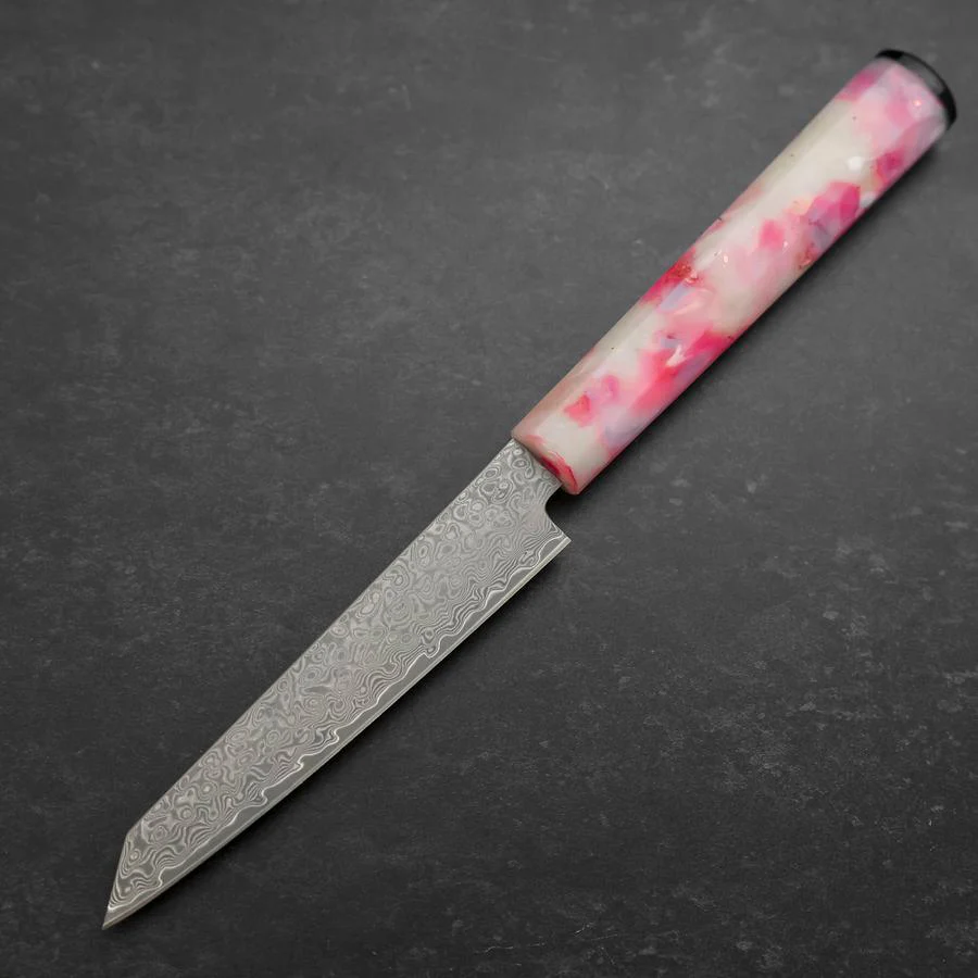 Kiritsuke Petty VG-10 Damast Sakura Rosa Ozeanplastik Griff mit Blattgold 130mm - Image 2