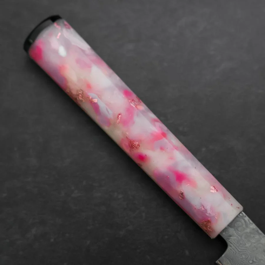 Kiritsuke Petty VG-10 Damast Sakura Rosa Ozeanplastik Griff mit Blattgold 130mm - Image 6