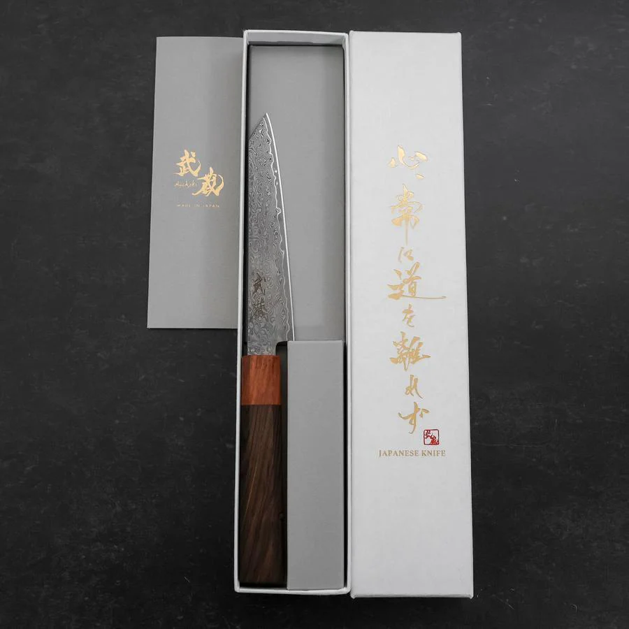 Kiritsuke Petty VG-10 Damast Rosen- und Ebenholz Griff 130mm - Image 8