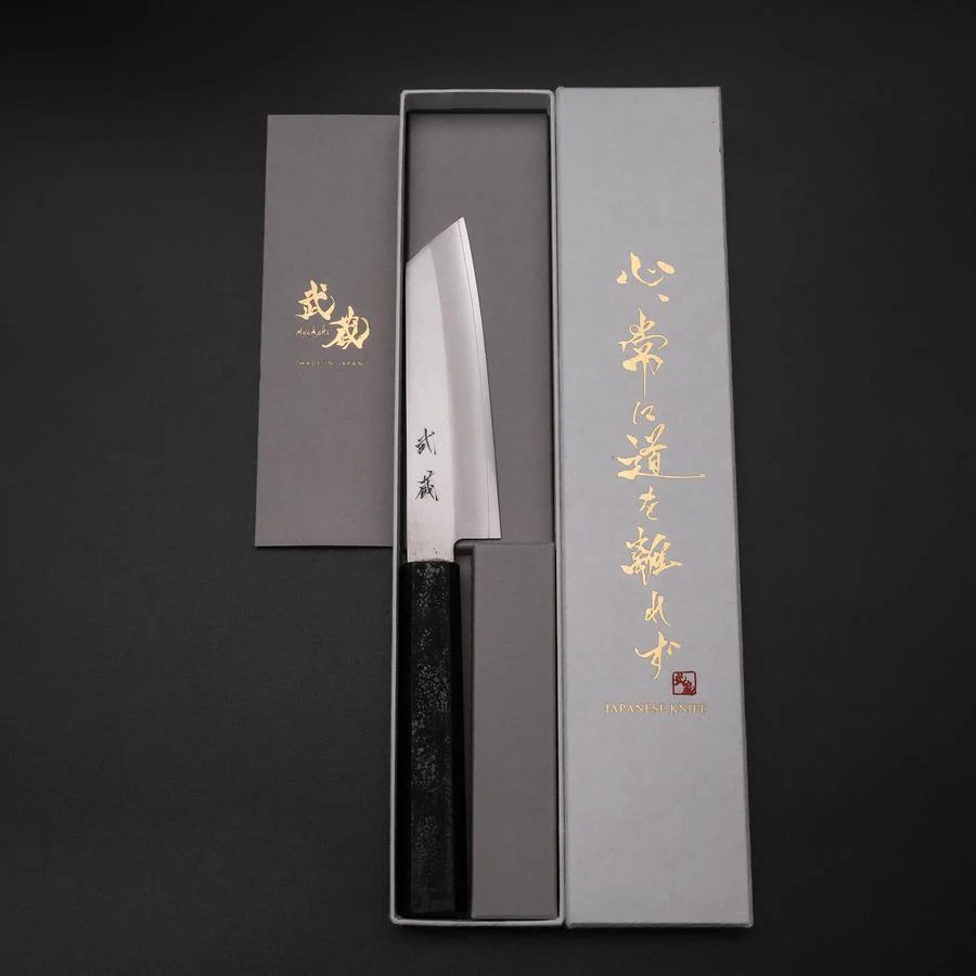 Kiritsuke Petty VG-10 Poliert Schwarzer Ishime Urushi Griff 125mm - Image 8