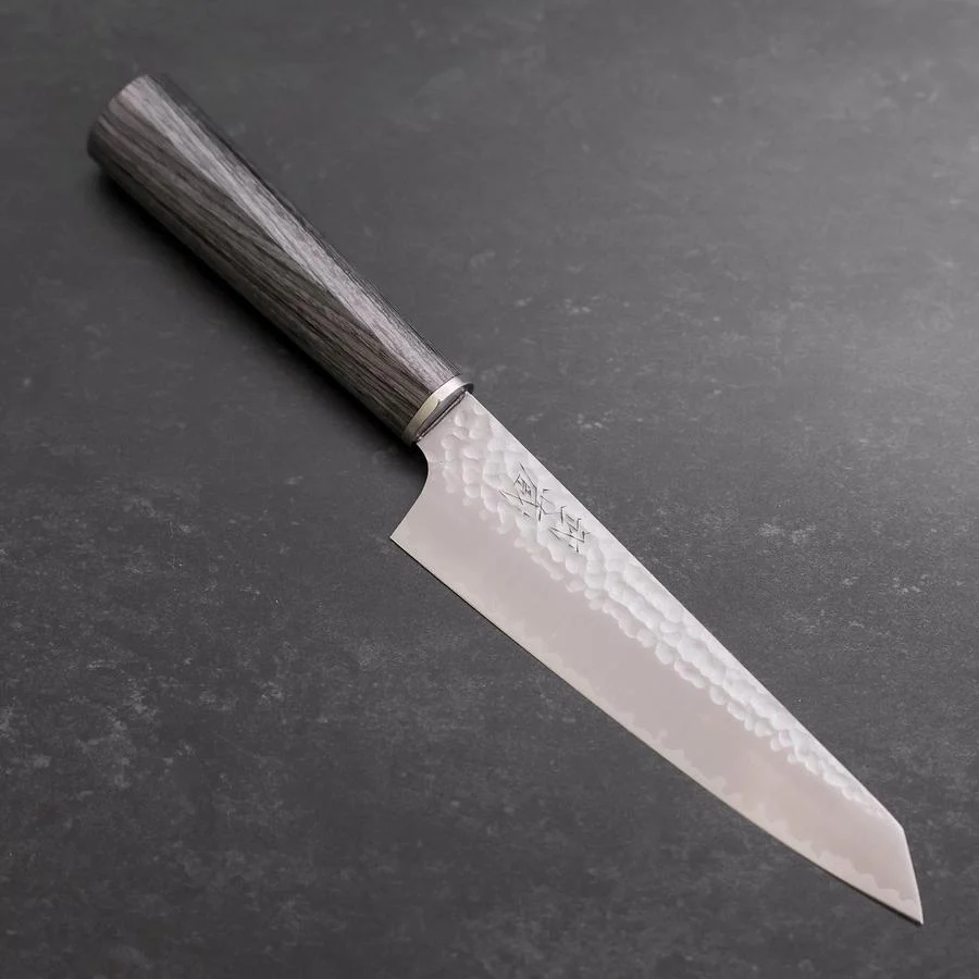 Kiritsuke Petty VG-10 Tsuchime Kohlefarbener Kirschholz Griff 150mm