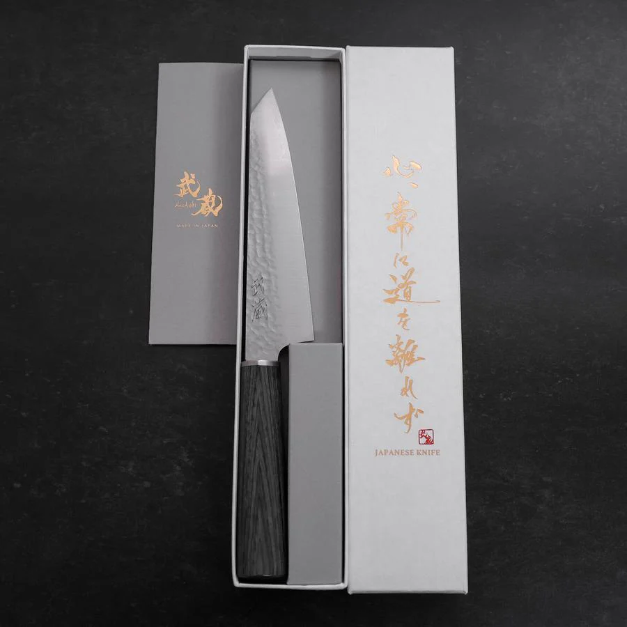 Kiritsuke Petty VG-10 Tsuchime Kohlefarbener Kirschholz Griff 150mm - Image 8