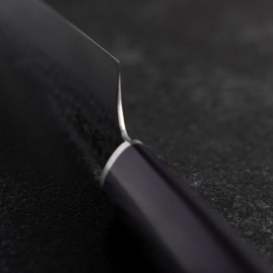 Kiritsuke Petty VG-10 Tsuchime Runder Lila Griff 150mm - Image 4