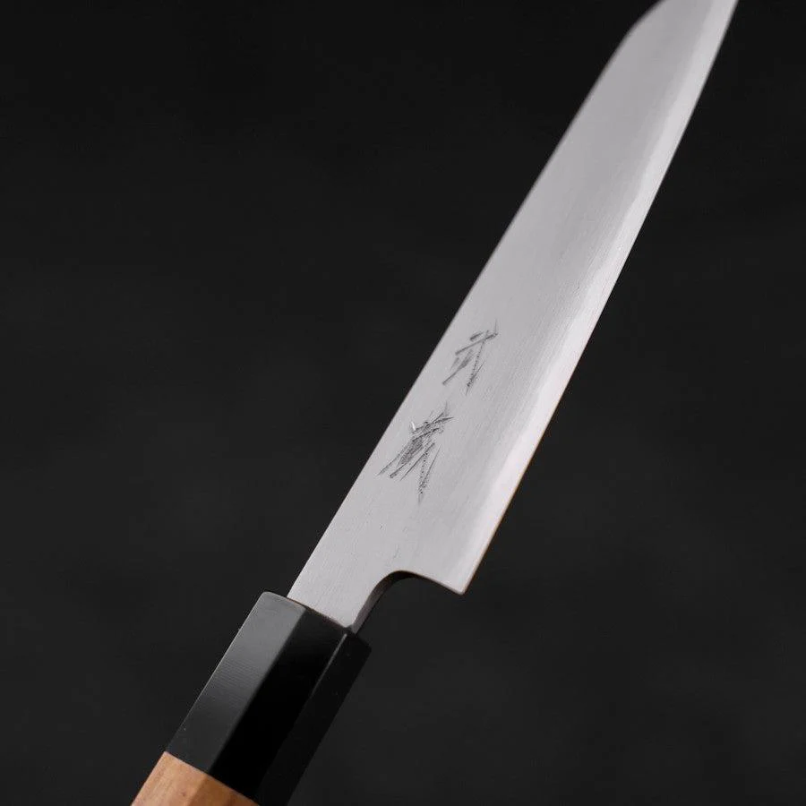 Kiritsuke Petty White Steel #2 Kasumi Büffelhorn und Teakholz Griff 120mm - Image 3