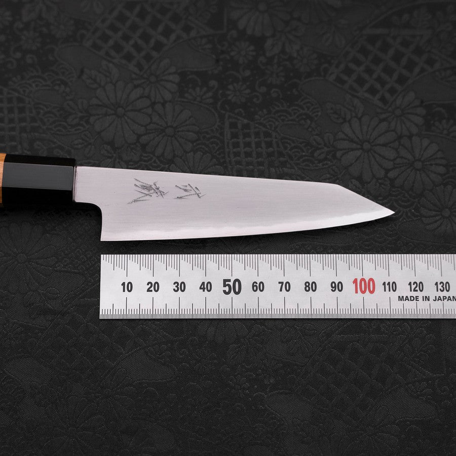 Kiritsuke Petty White Steel #2 Kasumi Büffelhorn und Teakholz Griff 120mm - Image 7