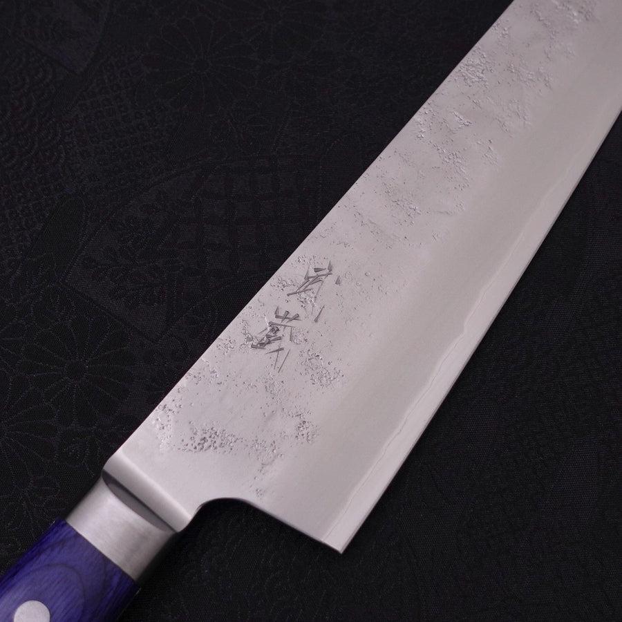Kiritsuke Santoku Edelstahlummantelung Blue Steel #2 Nashiji Westlicher Griff 195mm - Image 3