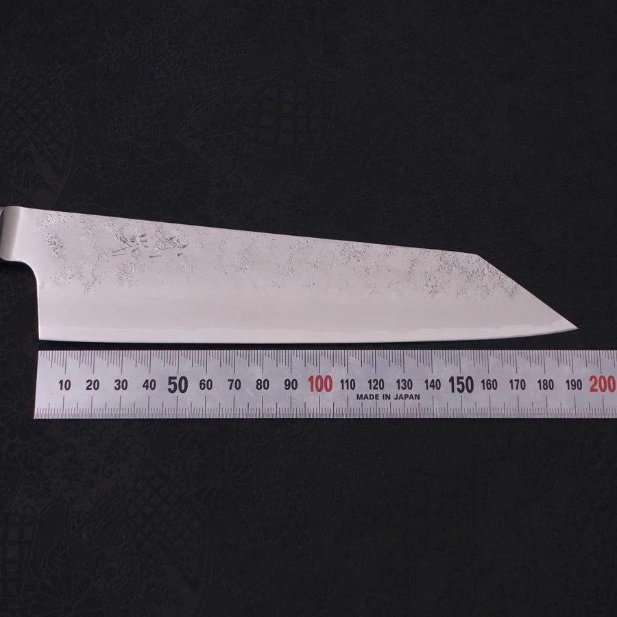 Kiritsuke Santoku Edelstahlummantelung Blue Steel #2 Nashiji Westlicher Griff 195mm - Image 7