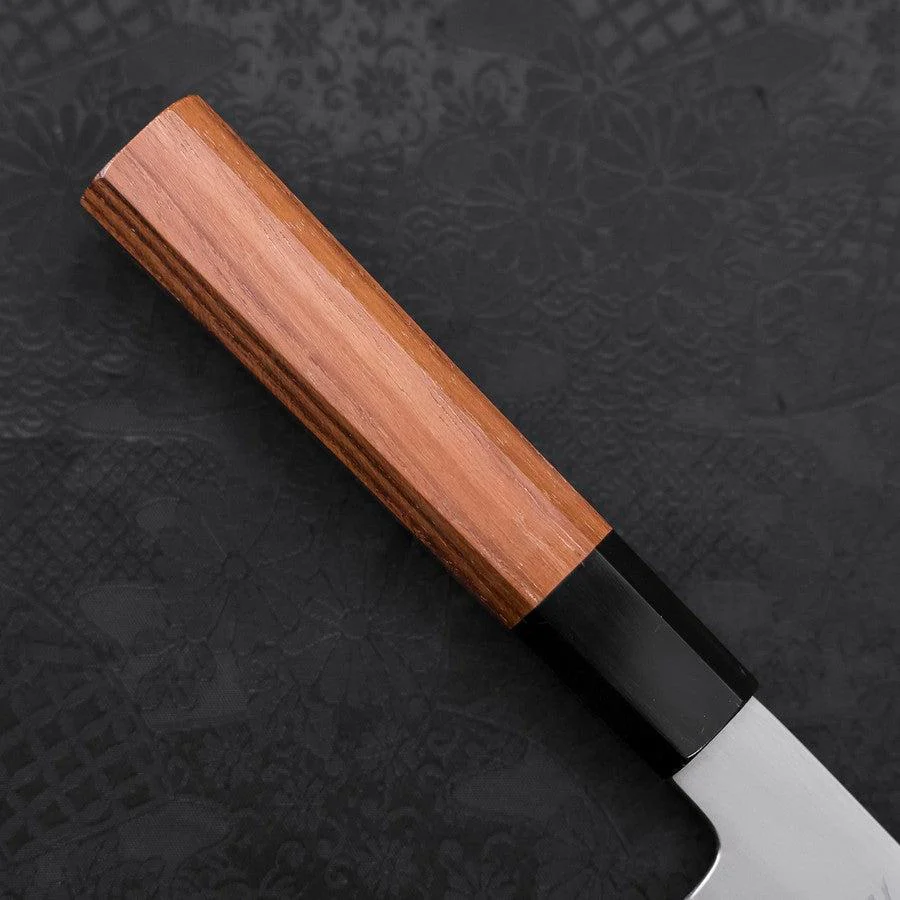 Kiritsuke Santoku White Steel #2 Kasumi Büffelhorn und Teakholz Griff 180mm - Image 6