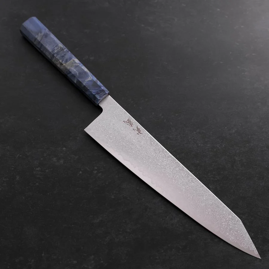 Kiritsuke SG-2 Wellen Nickel Damast Blauer Ahornholz Griff 240mm
