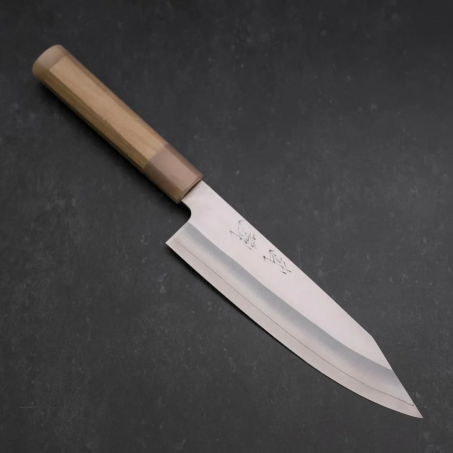 Kiritsuke Silver Steel #3 Bokashi Magnolienholz Griff mit Doppelter Büffelhorn-Kappe 195mm
