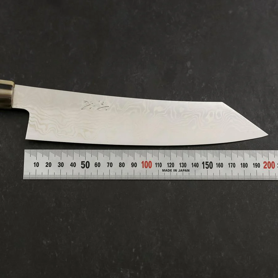 Kiritsuke Silver Steel #3 Nickel Damast Büffelhorn und Türkis Griff 210mm - Image 7