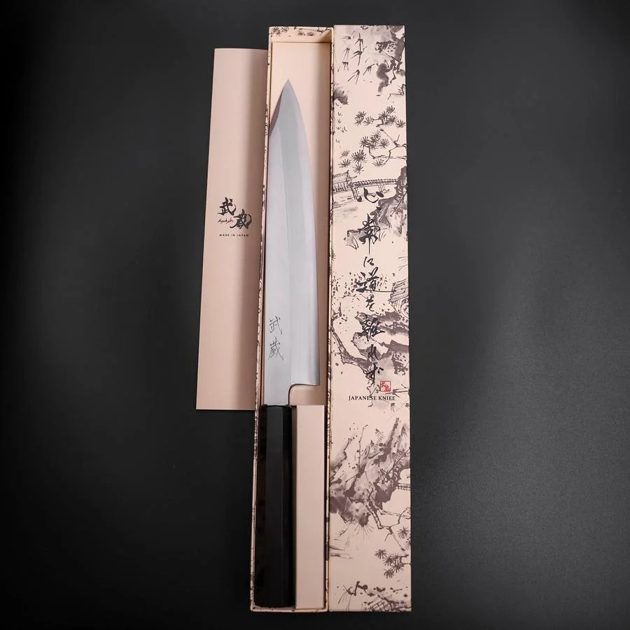Kiritsuke Silver Steel #3 Poliert Büffelhorn und Ebenholz Griff 260mm - Image 8