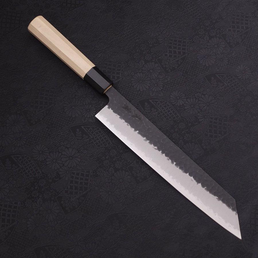 Kiritsuke Aogami-Super Edelstahlummantelung Kurouchi Tsuchime Büffelhorn und Ebenholz Griff 240mm