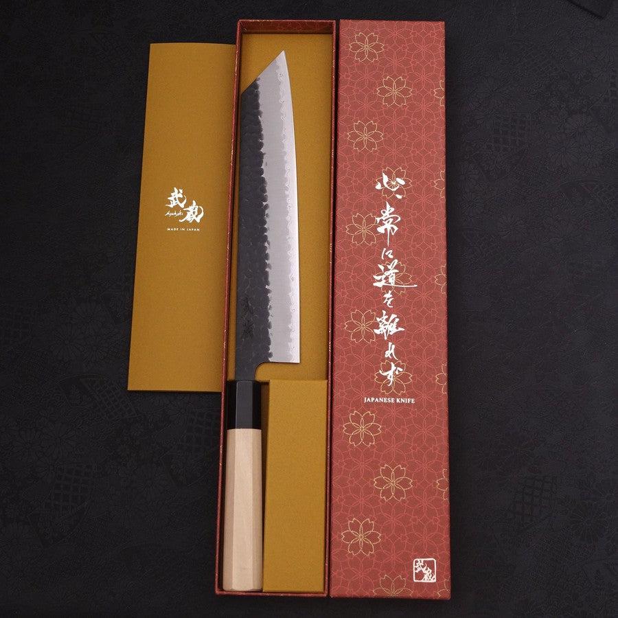 Kiritsuke Aogami-Super Edelstahlummantelung Kurouchi Tsuchime Büffelhorn und Ebenholz Griff 240mm - Image 8