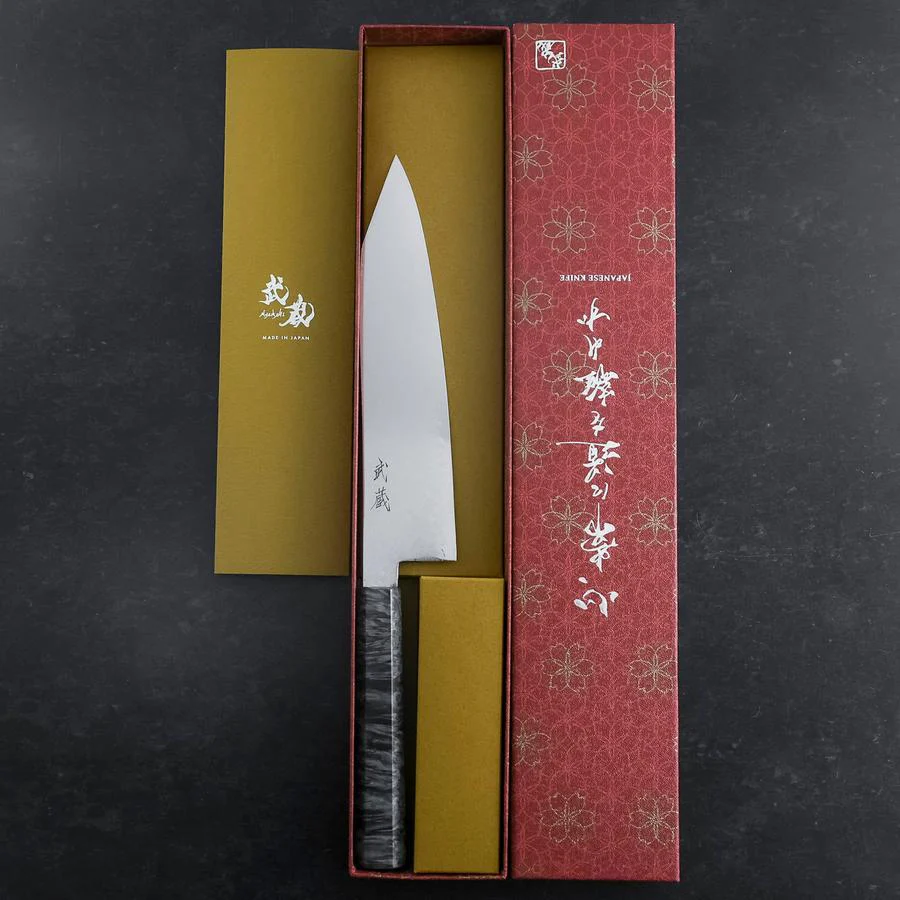 Kiritsuke VG-10 Damast Grauer Birkenholz Griff 210mm - Image 8