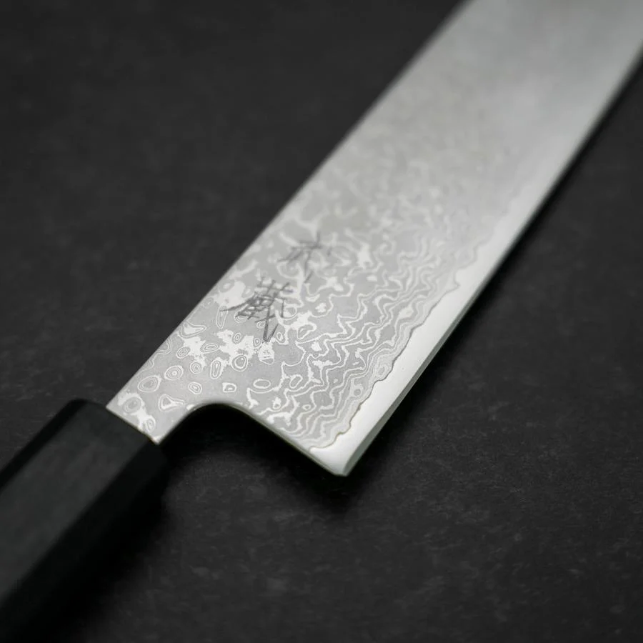 Kiritsuke VG-10 Damast Dunkelblauer Urushi Griff 210mm - Image 3