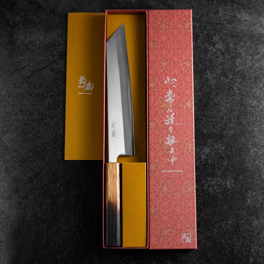 Kiritsuke White Steel #1 Poliert Yaki Urushi Griff 240mm - Image 8