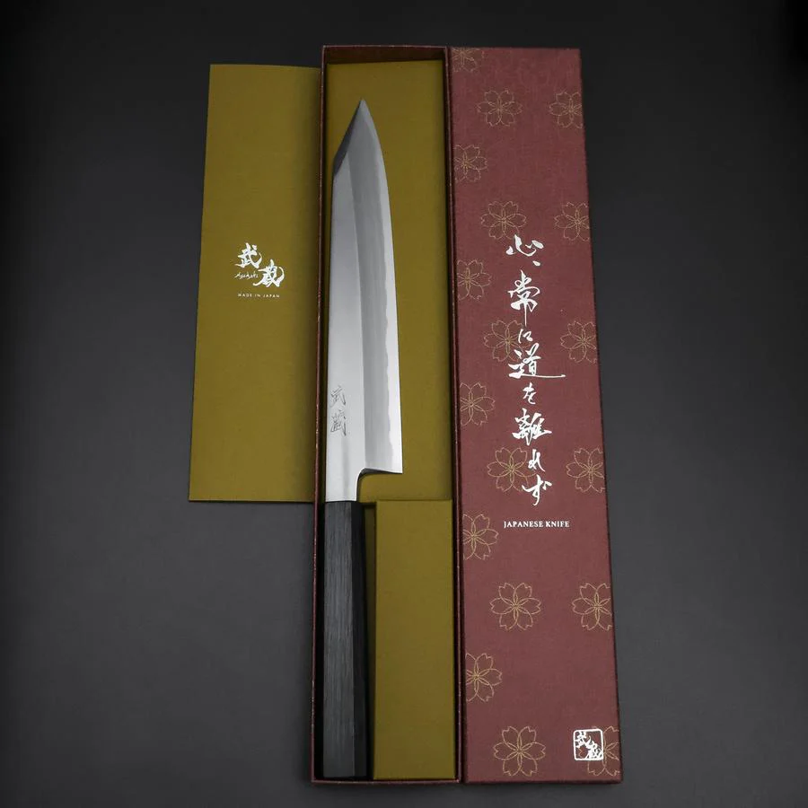 Kiritsuke White Steel #2 Kasumi Dunkelblauer Urushi Griff 230mm - Image 8