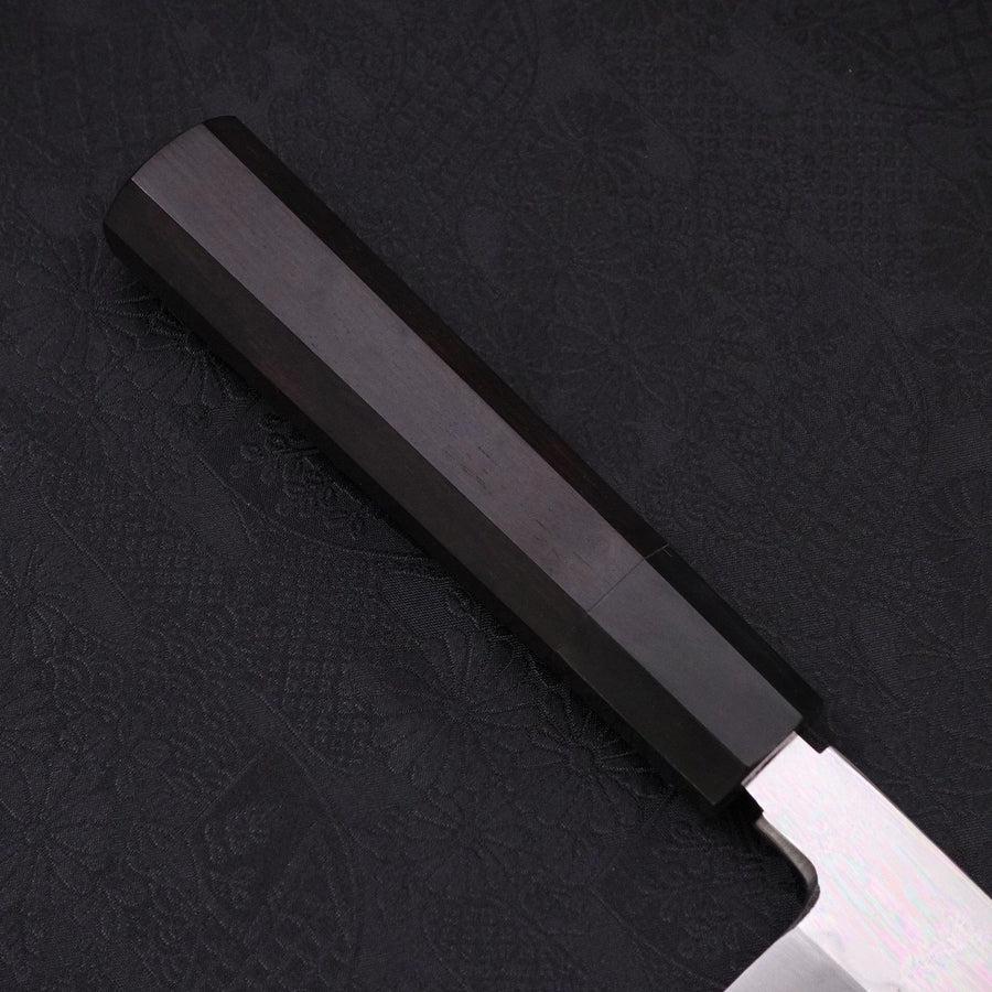 Kiritsuke White Steel #2 Kagami Finish Honyaki Büffelhorn und Ebenholz Griff 240mm - Image 7