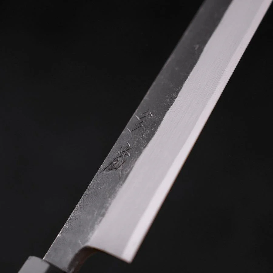 Kiritsuke Yanagiba Blue Steel #2 Kurouchi Büffelhorn und Wenge Griff 300mm - Image 3