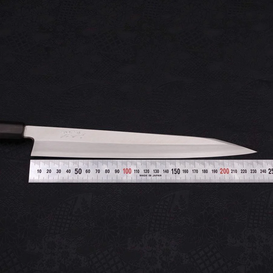 Kiritsuke Yanagiba Silver Steel #3 Kasumi Büffelhorn und Ebenholz Griff 240mm - Image 7